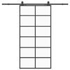 vidaXL Skyved&oslash;r med monteringssett svart 102x205 cm ESG-glass
