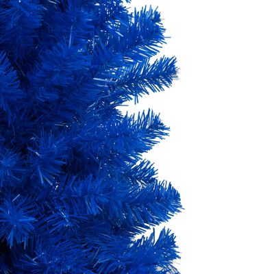 vidaXL Forhåndsbelyst kunstig juletre med kulesett blå 210 cm PVC
