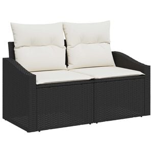 vidaXL Hagemøbelsofa med pute 123 x 62 x 69 cm polyrotting