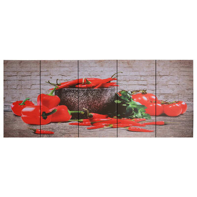 vidaXL Lerretsbilde paprika flerfarget 200x80 cm