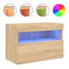 vidaXL Vegghengt TV-benk med LED sonoma eik 60x30x40 cm