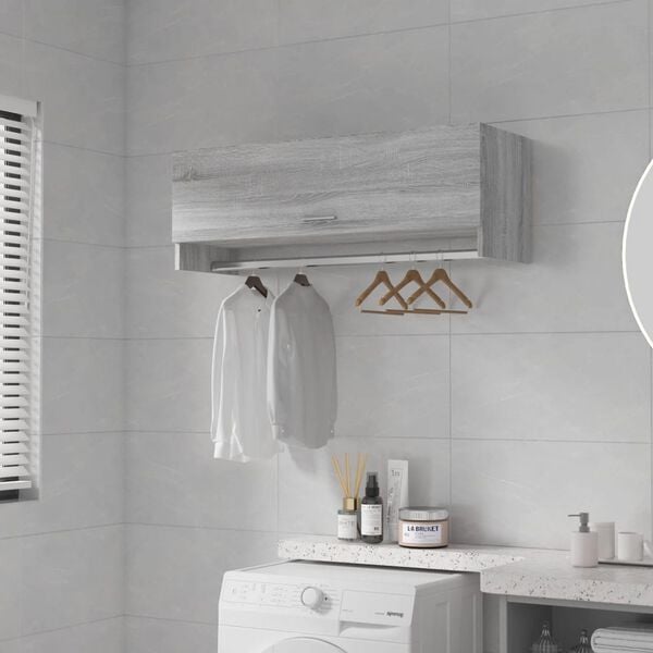 vidaXL Garderobe grå sonoma 100x32,5x35 cm konstruert tre