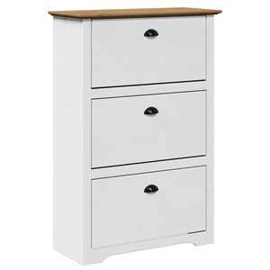 vidaXL Skostativ BODO hvit og brun 80x35x118 cm