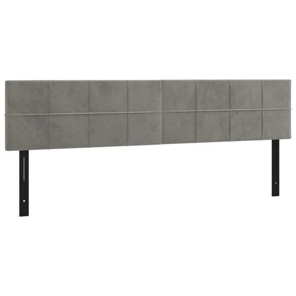 vidaXL Hodegavler 2 stk lysegrå 80x5x78/88 cm fløyel