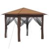 vidaXL Gazebo med 4 sidevegger 2,6 x 2,6 m Beige og Brun