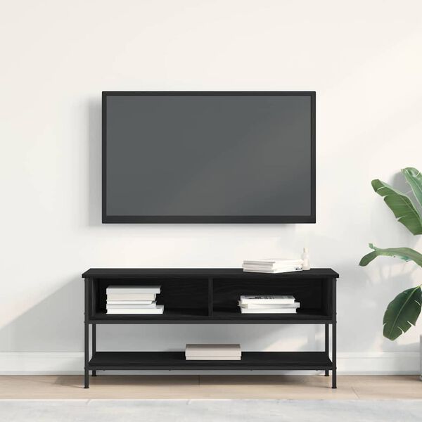 vidaXL TV-benksett Svart Eik 100 x 35 x 45 cm Konstruert tre
