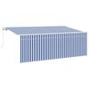 vidaXL Uttrekkbar markise Bl&aring; 350 x 200 cm stoff