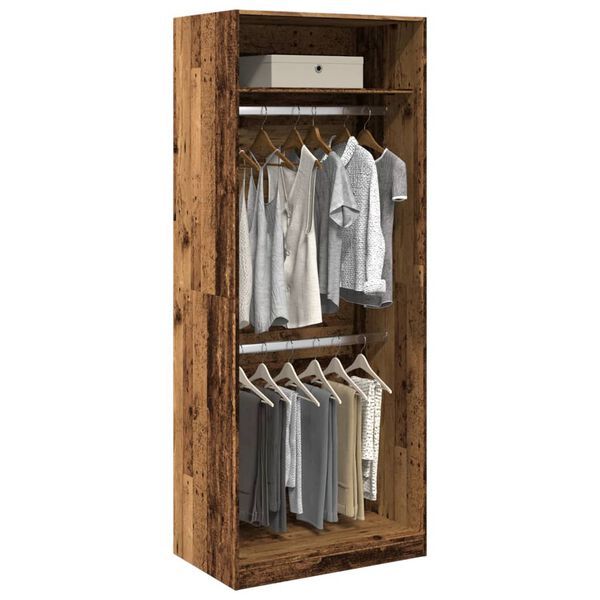 vidaXL Garderobe gammelt tre 80x50x200 cm konstruert tre