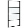 vidaXL Dusjdør 100x178 cm halvfrostet herdet glass svart