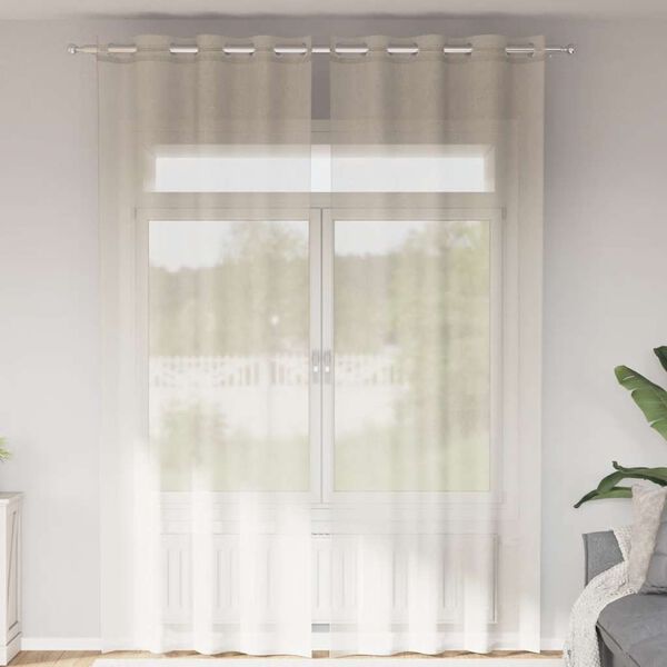 vidaXL Voilegardiner med grommets 2 stk krem 140x300 cm
