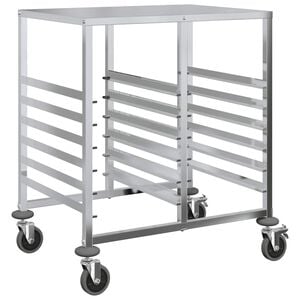 vidaXL brettvogn med 12 GN-beholdere 75x55x87 cm rustfritt st&aring;l