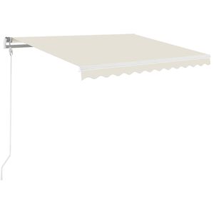 vidaXL Manuell uttrekkbar markise med LED 350x250 cm kremhvit