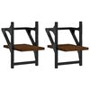 vidaXL Vegghyller med stenger 2 stk brun eik 20x25x30 cm