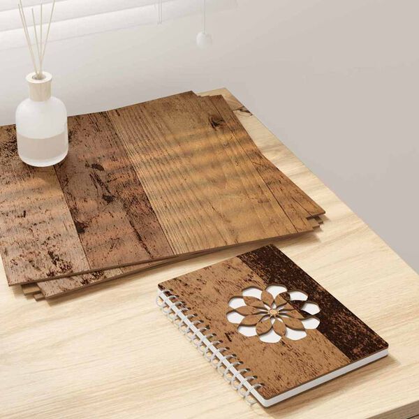 vidaXL Dekorpaneler 50 pcs Gammelt tre 30 x 30 x 0,27 cm