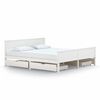 vidaXL Sengeramme med 4 skuffer hvit heltre furu 180x200 cm