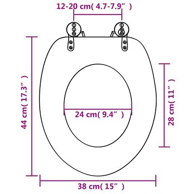 vidaXL WC Toalettsete med lokk MDF dyphavsdesign