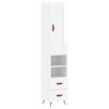vidaXL Highboard h&oslash;yglans hvit 34,5x34x180 cm konstruert tre