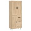 vidaXL Highboard sonoma eik 69,5x34x180 cm konstruert tre