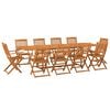 vidaXL Hagespisegruppe 11 deler 280x90x75 cm heltre akasie