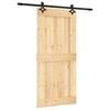 vidaXL Skyved&oslash;r Naturlig og svart 95 x 210 cm Massiv Furu Tre