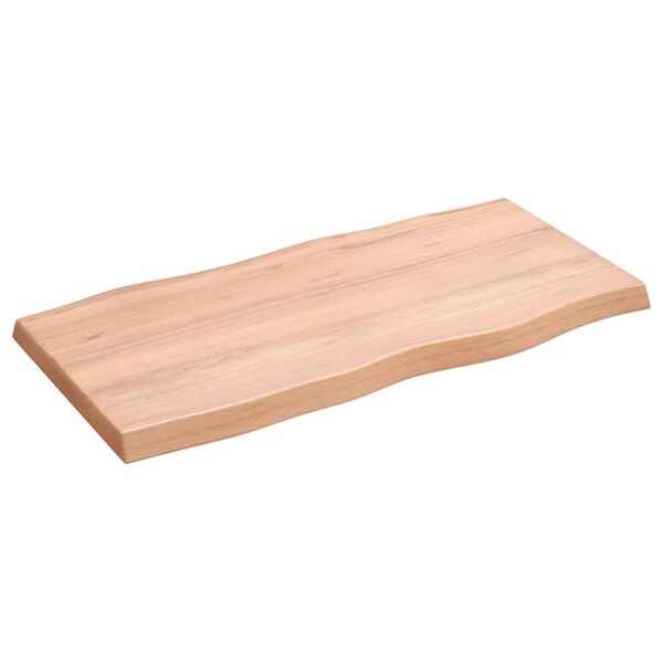 vidaXL Bordplate lysebrun 80x40x(2-4)cm behandlet heltre naturlig kant