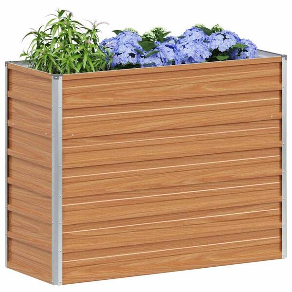 vidaXL Høybed Lys Brun 100 x 40 x 77 cm Galvanisert Stål