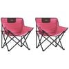 vidaXL Campingstoler med lomme 2 stk sammenleggbar rosa