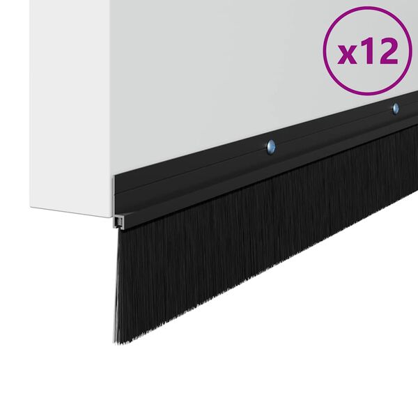 vidaXL Skru-p&aring; d&oslash;rb&oslash;rste tetninger 12 pcs Svart 100 cm