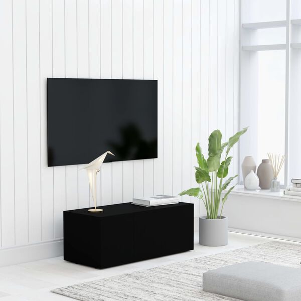 vidaXL TV-benk svart 80x34x30 cm konstruert tre