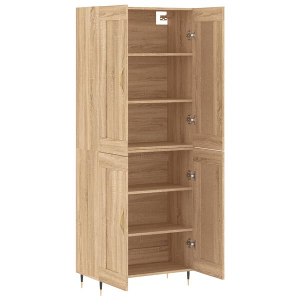 vidaXL Highboard sonoma eik 69,5x34x180 cm konstruert tre