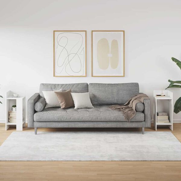 vidaXL Sidebord 2 stk med hylle hvit 25,5x27x60 cm