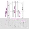 vidaXL Gjerdeport med spisser Gr&aring; 125 x 100 cm Pulverlakkert st&aring;l