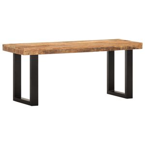 vidaXL Benk 110 cm grov heltre mango og st&aring;l