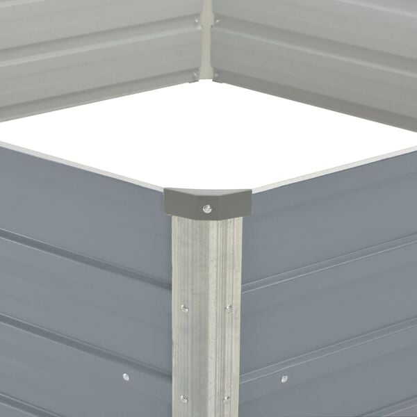 vidaXL Forh&oslash;yet hagebed 129x129x45 cm galvanisert st&aring;lgr&aring;
