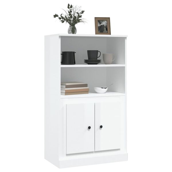 vidaXL Highboard høyglans hvit 60x35,5x103,5 cm konstruert tre