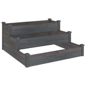 vidaXL H&oslash;ybed gr&aring; 120x120x56 cm heltre gran