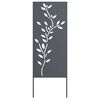 vidaXL Hageprivat skjerm Blomster Antrasitt 50 x 140 cm Kaldvalsest&aring;l