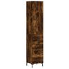 vidaXL Highboard r&oslash;kt eik 34,5x34x180 cm konstruert tre