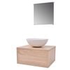 vidaXL Servant og baderomsm&oslash;bler 3 deler beige
