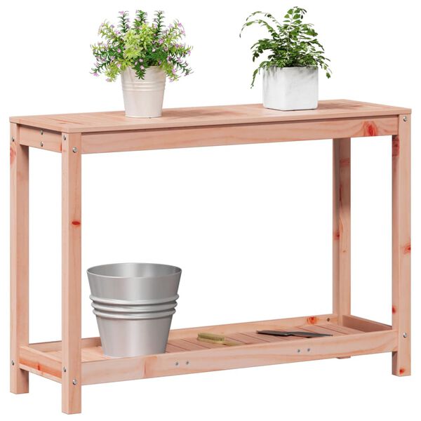 vidaXL Pottebord med hylle 108x35x75 cm heltre furu