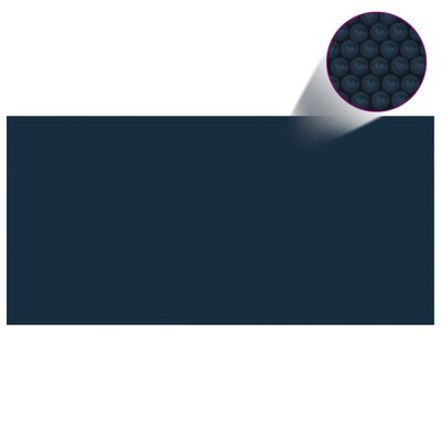 vidaXL Flytende solarduk til basseng PE 450x220 cm svart og blå