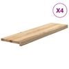 vidaXL Trappetrinn 4 stk ubehandlet 100x30x2 cm heltre eik