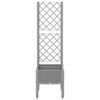 vidaXL Plantekasse med espalier lysegrå 40x40x142 cm PP