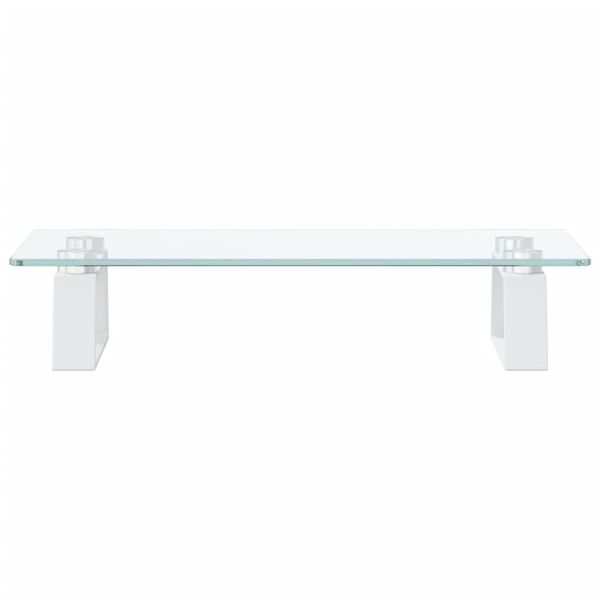 vidaXL Skjermstativ hvit 40x20x8 cm herdet glass og metall