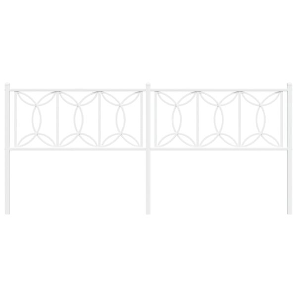 vidaXL Sengegavl i metall hvit 193 cm