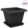 vidaXL Plantepotter 24 pcs Svart 38 x 38 x 30 cm Plast