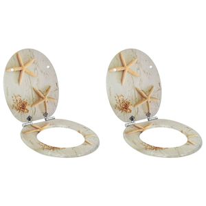 vidaXL Toalettsete 2 pcs Gul og hvit 44 x 38 cm MDF-plater