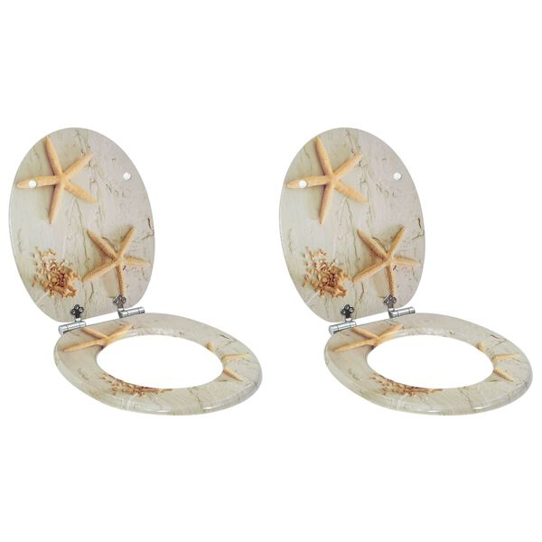 vidaXL Toalettsete 2 pcs Gul og hvit 44 x 38 cm MDF-plater