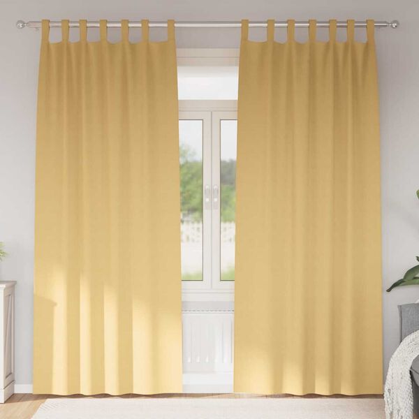 vidaXL Mørkleggende Gardiner med Ringer 2 pcs Beige 260 x 140 cm