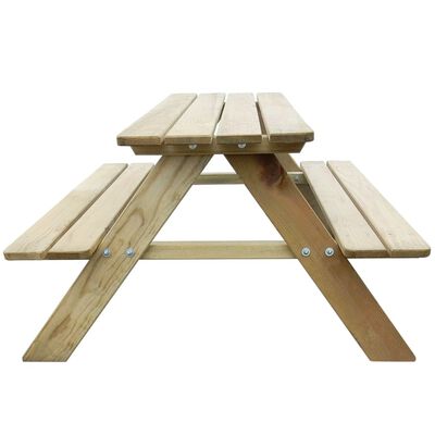 vidaXL Piknikbord for barn 89x89,6x50,8 cm treverk